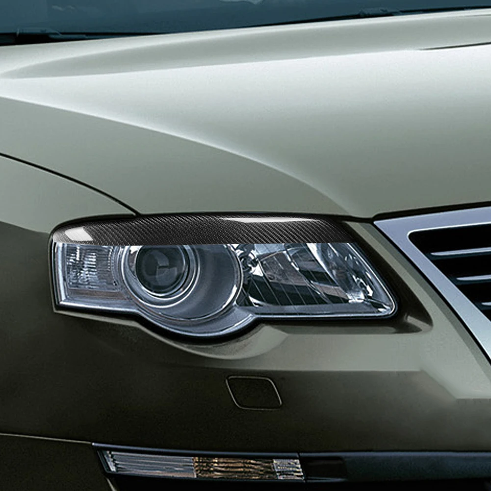 

Car Exterior Accessories Carbon Fiber Headlight Eyelids Headlamp Eyebrows Trim Decorative Stickers for VW Passat B6 3C 2005-2010