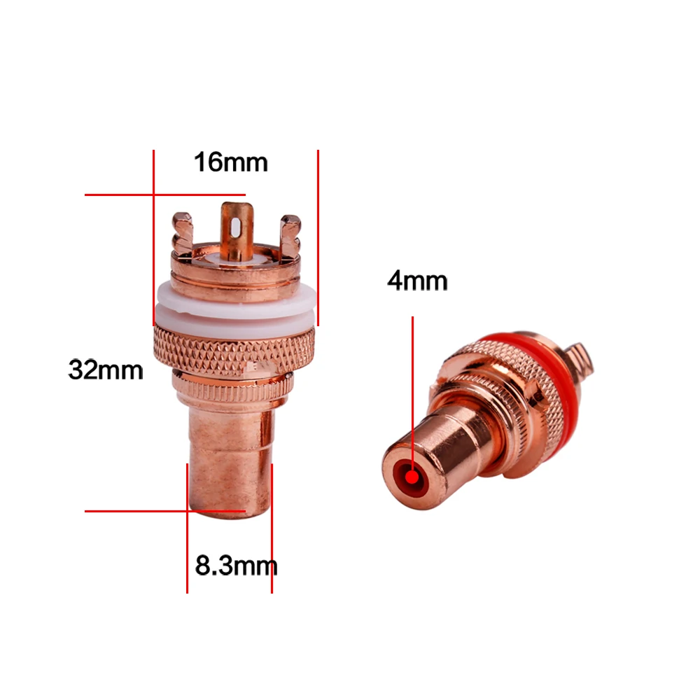 Набор для самостоятельной сборки YYAUDIO 4 штекера Rca с покрытием из красной меди