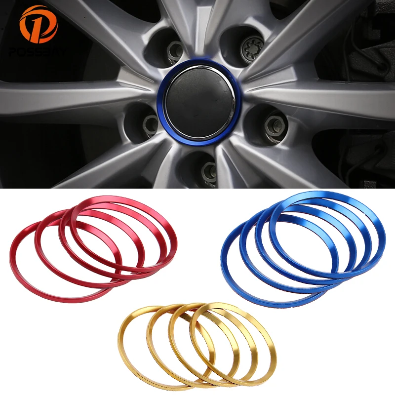 Posbay 4x алюминиевое кольцо центра ступицы колеса для Audi Auto Hubcaps накладка