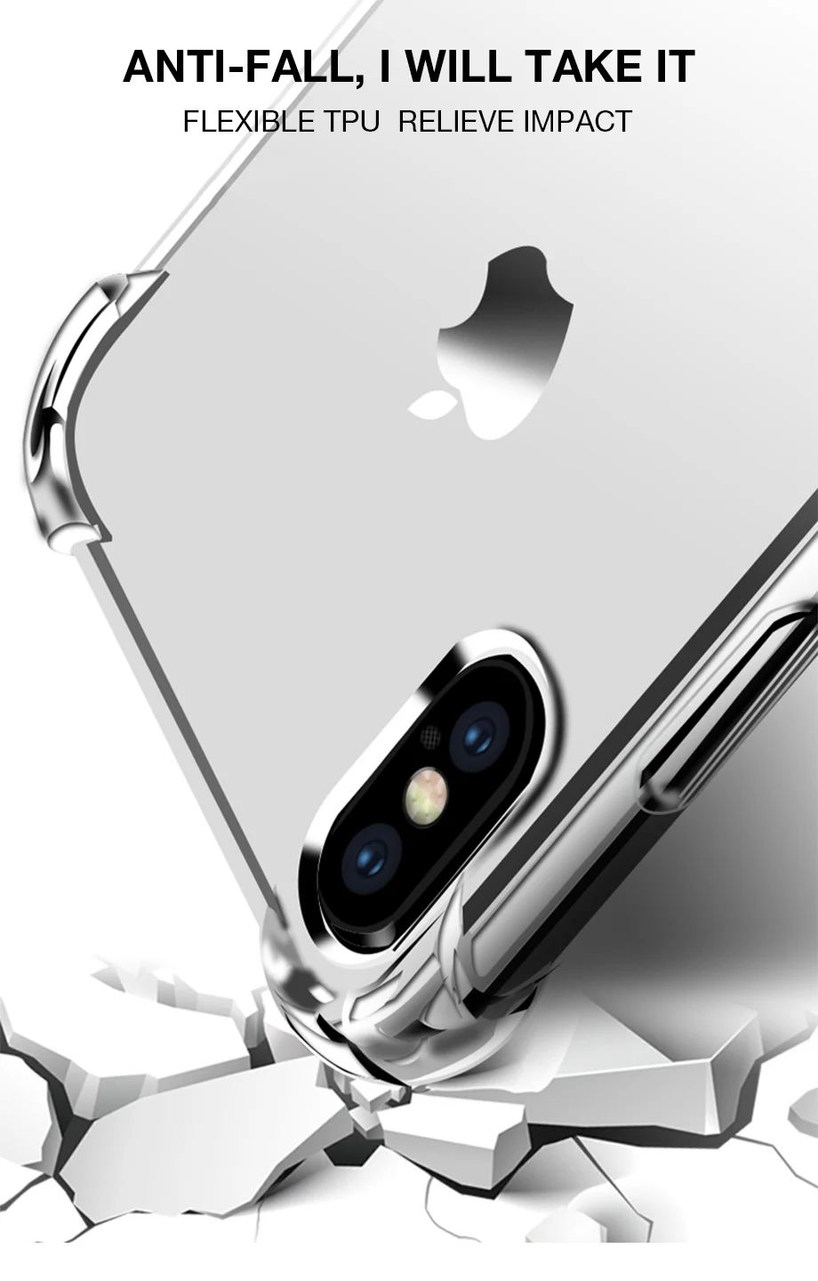 Роскошный противоударный силиконовый чехол для телефона чехол для iPhone 7 8 6 6S Plus 7 Plus 8 Plus X XS Max XR прозрачный защитный чехол