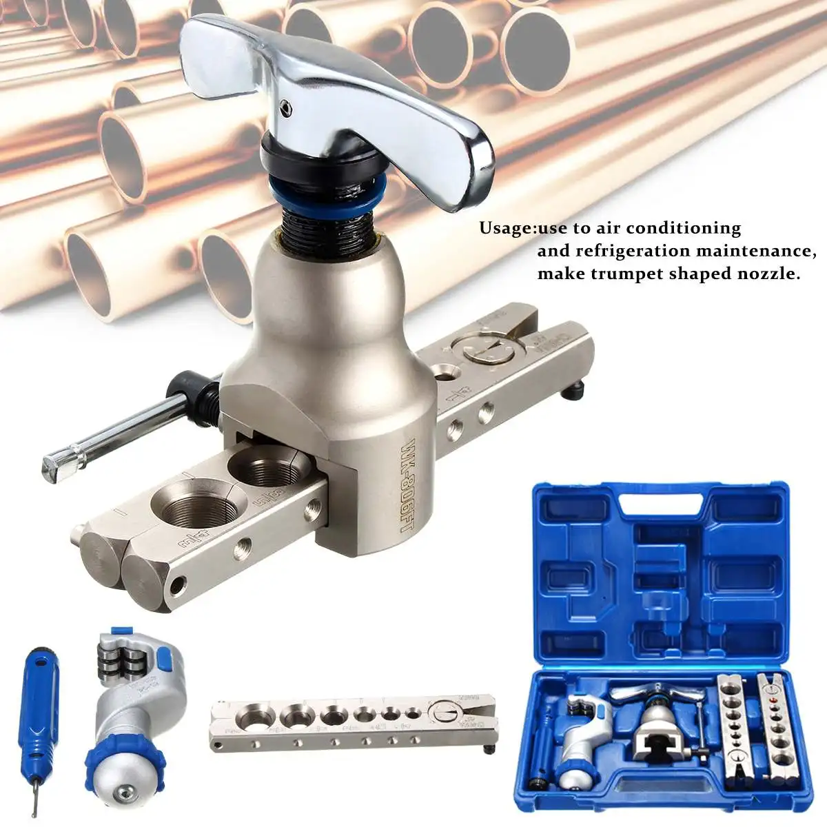 

Doersupp Alloy Steel Pipe Expander Refrigeration Eccentric Cone Ratchet Flaring Flare Tool Kit Woodworking Metal Extension Tools