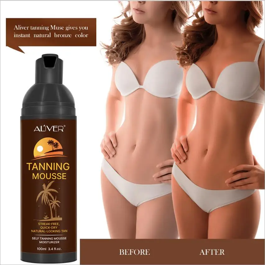 

Hot Moisturizing No Streaks Self Tanning Mousse,Fast-Dry Instant Fake Tan Sunless Tanning Lotion Body Bronzer Darker, Unisex