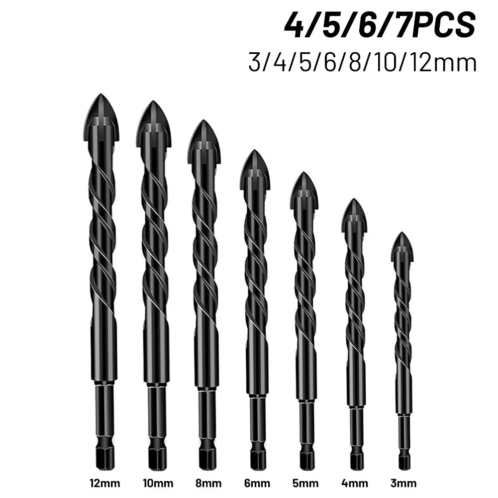 

Tile Drill Bits Workshop Black Cross Head Drilling Equipment Hard Alloy