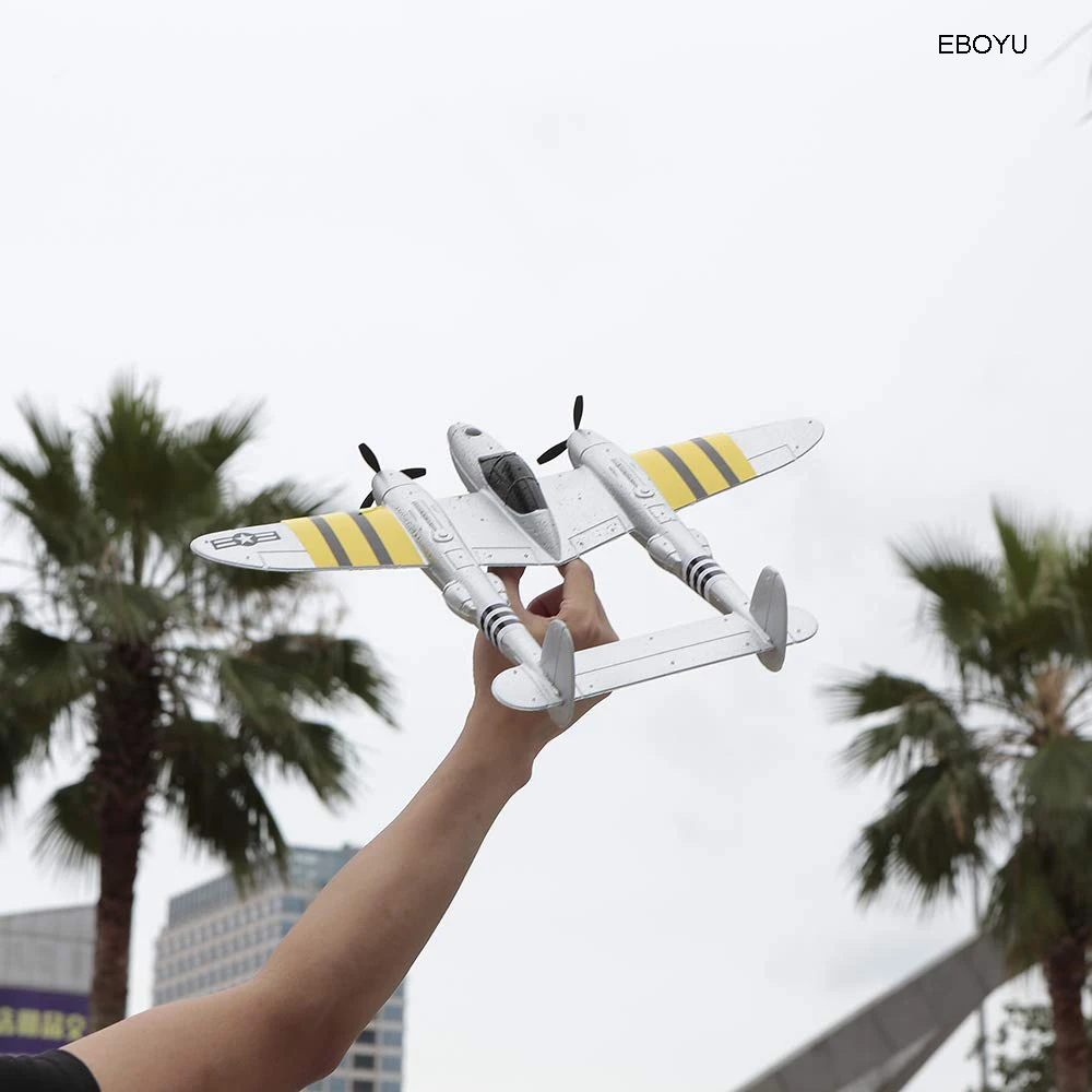 EBOYU FX-816 P38 радиоуправляемый самолет 2,4 GHz 2CH радиоуправляемый самолет летные игрушки для детей мальчиков