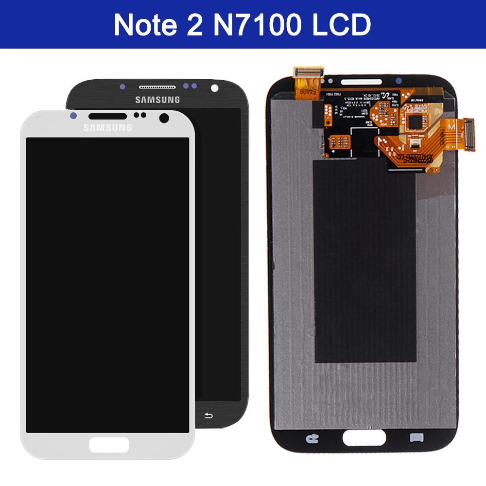 ЖК дисплей AMOLED 5 дюйма для Samsung Galaxy Note 2 Note2 N7100 N7105 T889 i317 i605 L900 экран с дигитайзером в