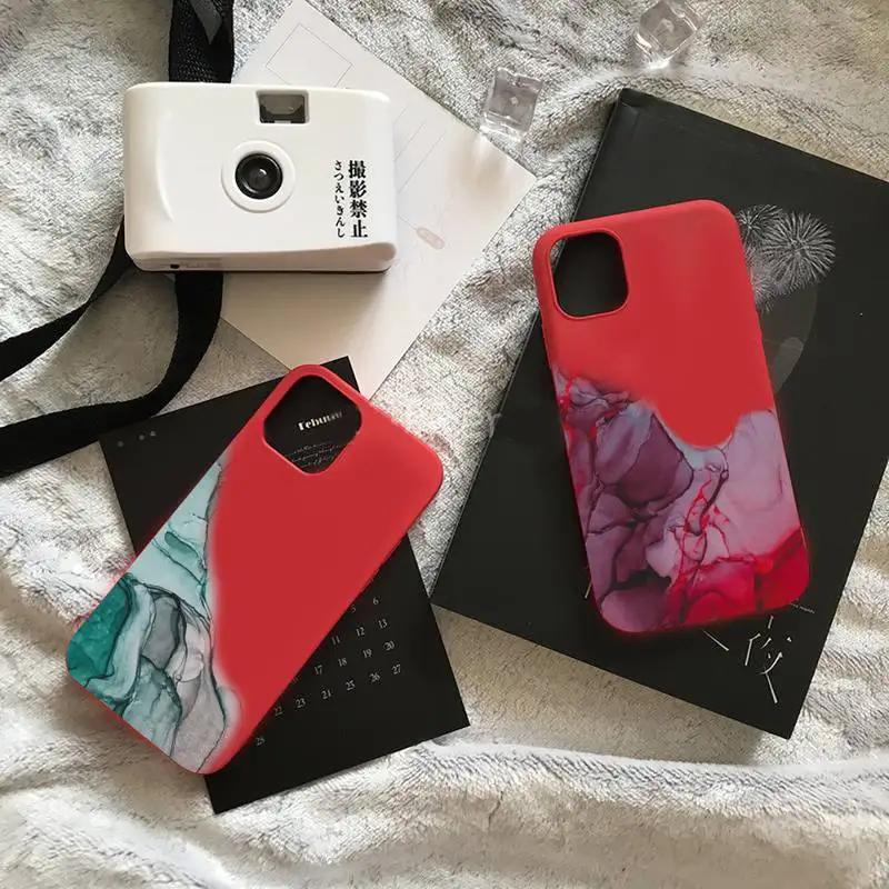 

art design fashion aesthetic Vintage Phone Case Red Candy Color for iPhone 11 12 13 mini pro XS MAX 8 7 6 6S Plus X SE 2020 XR