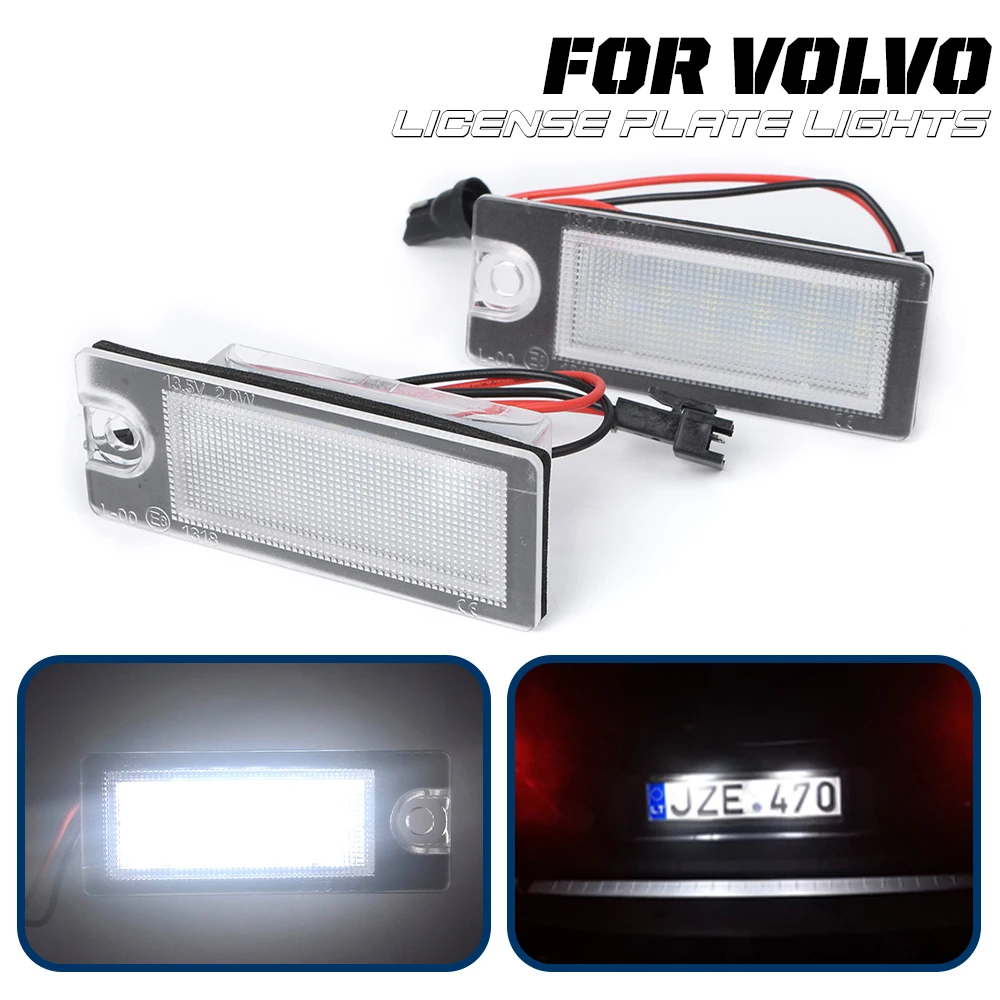 

2Pcs For Volvo S80 V70 XC70 S60 XC90 LED Car License Number Plate Light 18 SMD 6000K White Super Bright Canbus Error Free Lamps
