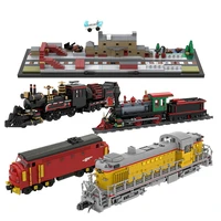 moc 41639 back to the future jules verne time train model blocks railway vehicle bricks set diy educational kids toys