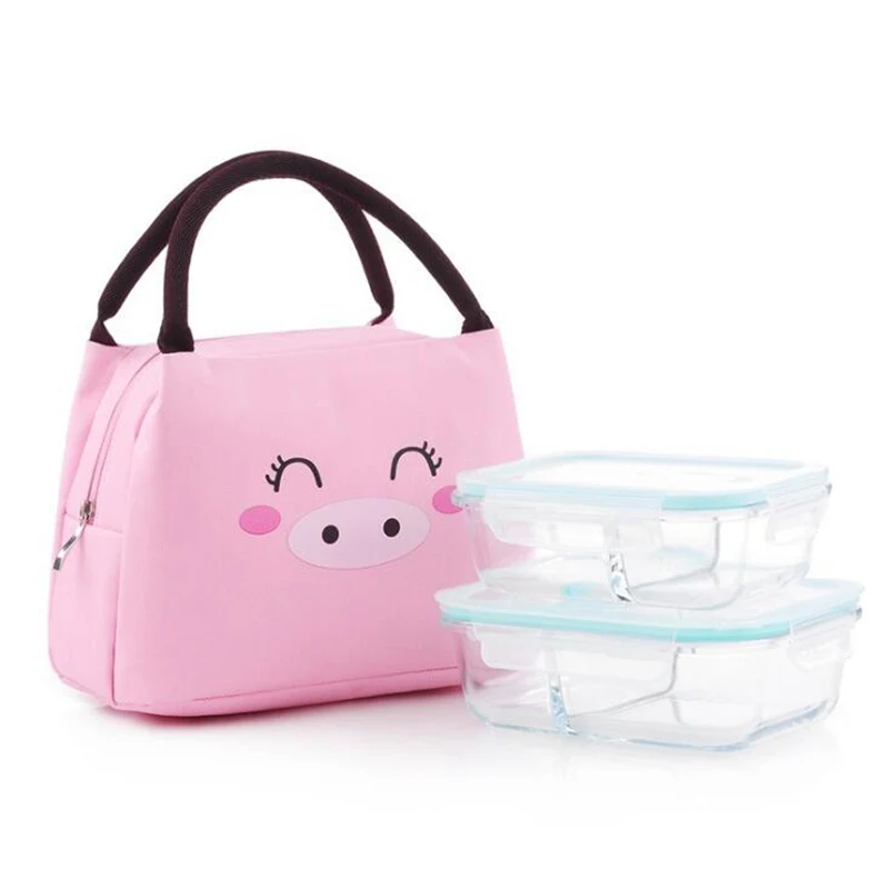 Сумки для ланча с мультяшными животными женские и детские переносные сумки из