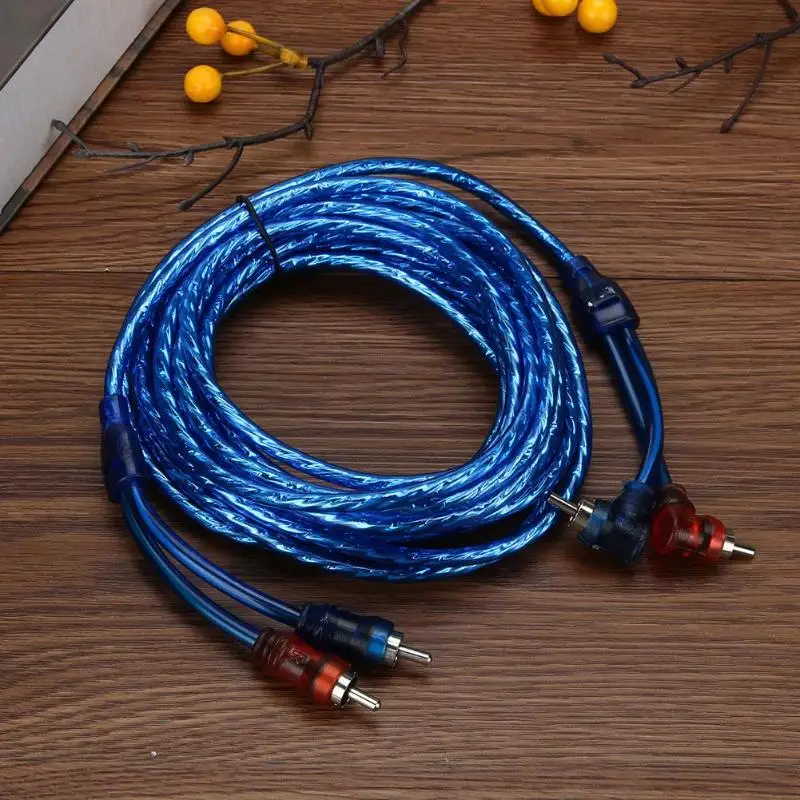 5 м 2 RCA до штекер автомобильный аудио системный усилитель Плетеный Чистый медный