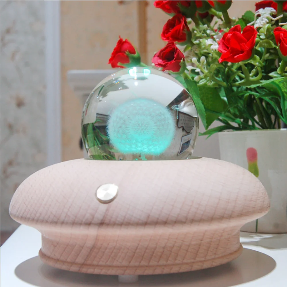 LED Luminous Crystal Ball Base With Crystal Ball Table Light Bedroom Night Lamp For Home Lights Festoon Kids Decorative Room Usb