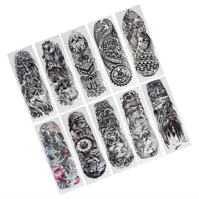 Временные татуировки с полным рукавом наклейки большие унисекс водостойкие