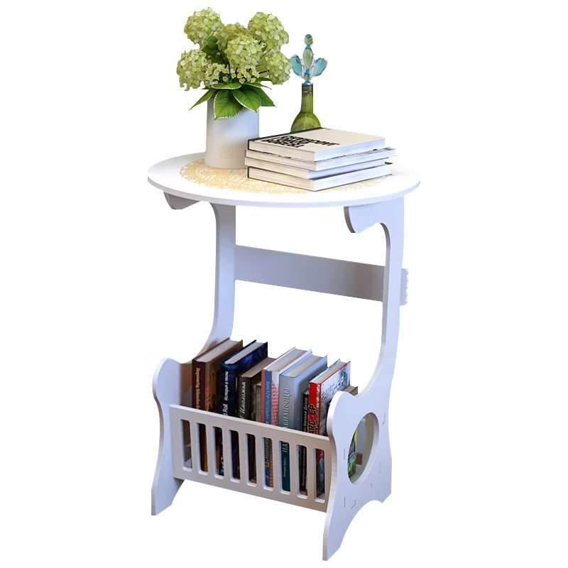 Круглый журнальный столик в европейском стиле из дерева и пластика