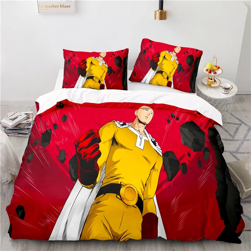 Комплект постельного белья с мультяшным принтом ONE PUNCH-MAN пододеяльником и
