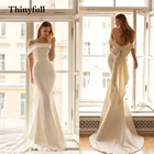 Белое мягкое длинное свадебное платье-Русалка Thinygull с открытыми плечами без бретелек с открытыми плечами Свадебные платья для невесты и принцессы