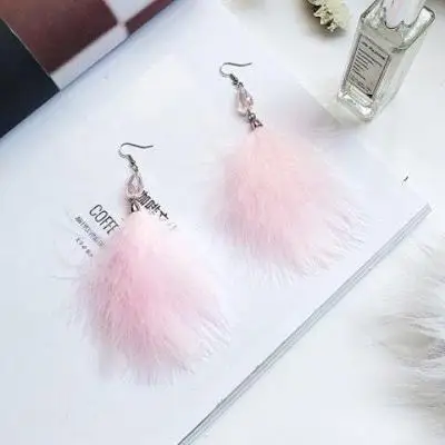 

S927 Fashion Jewelry Feather Earrings Simple Bead Dangle Earrings