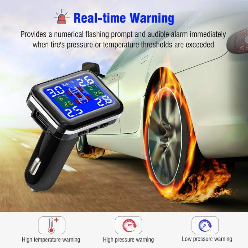 Automatic Professional Wireless TPMS Universal Tire Pressure Control System With USB Socket | Автомобили и мотоциклы