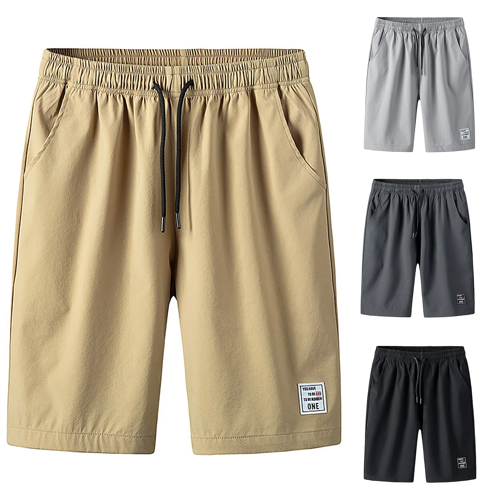 

Fashion Men's Summer High Waist Solid Colors Drawstring Running Shorts Casual Shorts Loose Beach Breathable Pantalones Hombre#g3