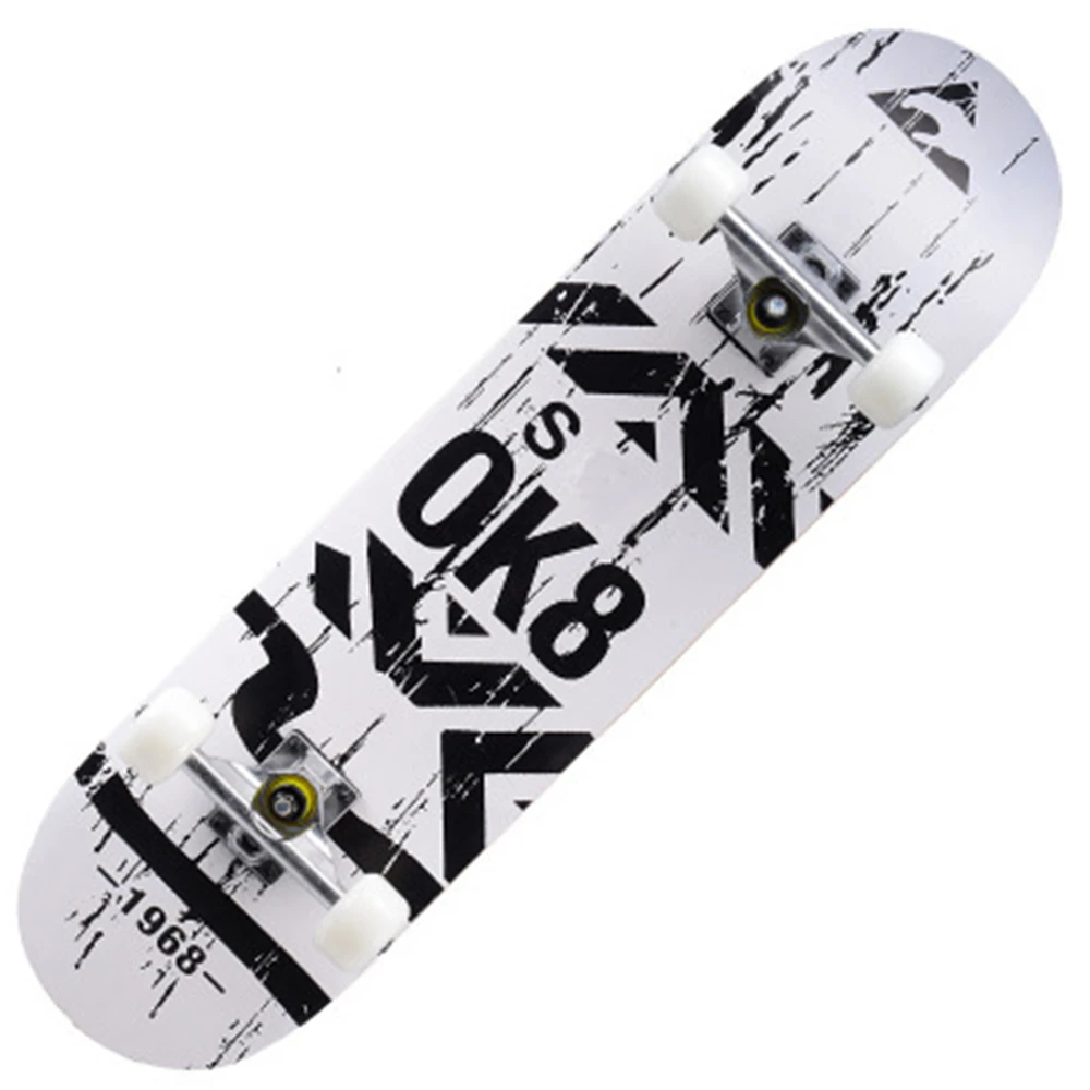 

BZ Double Rocker Skateboards 80cm/31.5in Abec-7 Bearing Complete Standard Skate 95A PU Shock Absorption Maple Skateboard hb0503