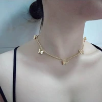 new metal butterfly pendant necklace womens european and american sweet choker clavicle chain womens thin neck ornament