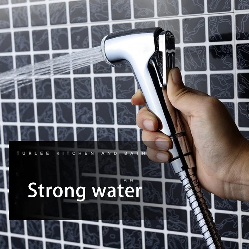 

Handheld Shower Head Douche Toilet ABS Bidet Spray Gun Wash Jet Shattaf with Spring Hose Cleaning Hose Holder Bathroom Faucets