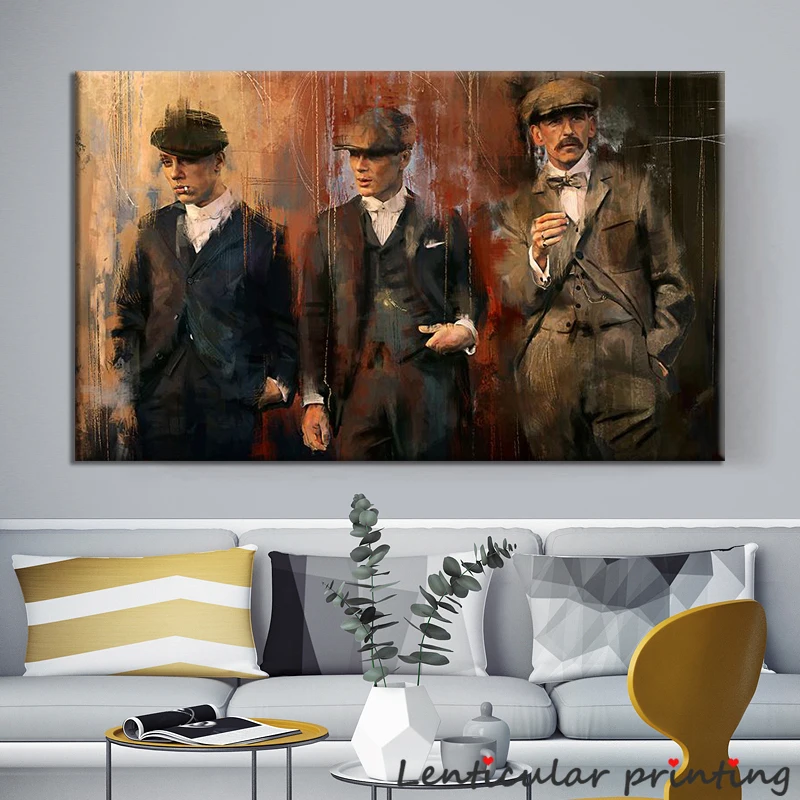 

Peaky Blinders Graffiti Wall Art Paintings Print on Canvas Art Posters Prints Tommy Shelby Portrait Poster Home Decor TV Series