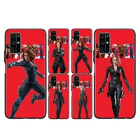 for honor play 3e 8s 8c 8x 8a 8 7s 7a 7c max prime pro 2019 2020 black phone case marvel hero black widow soft silicone cover