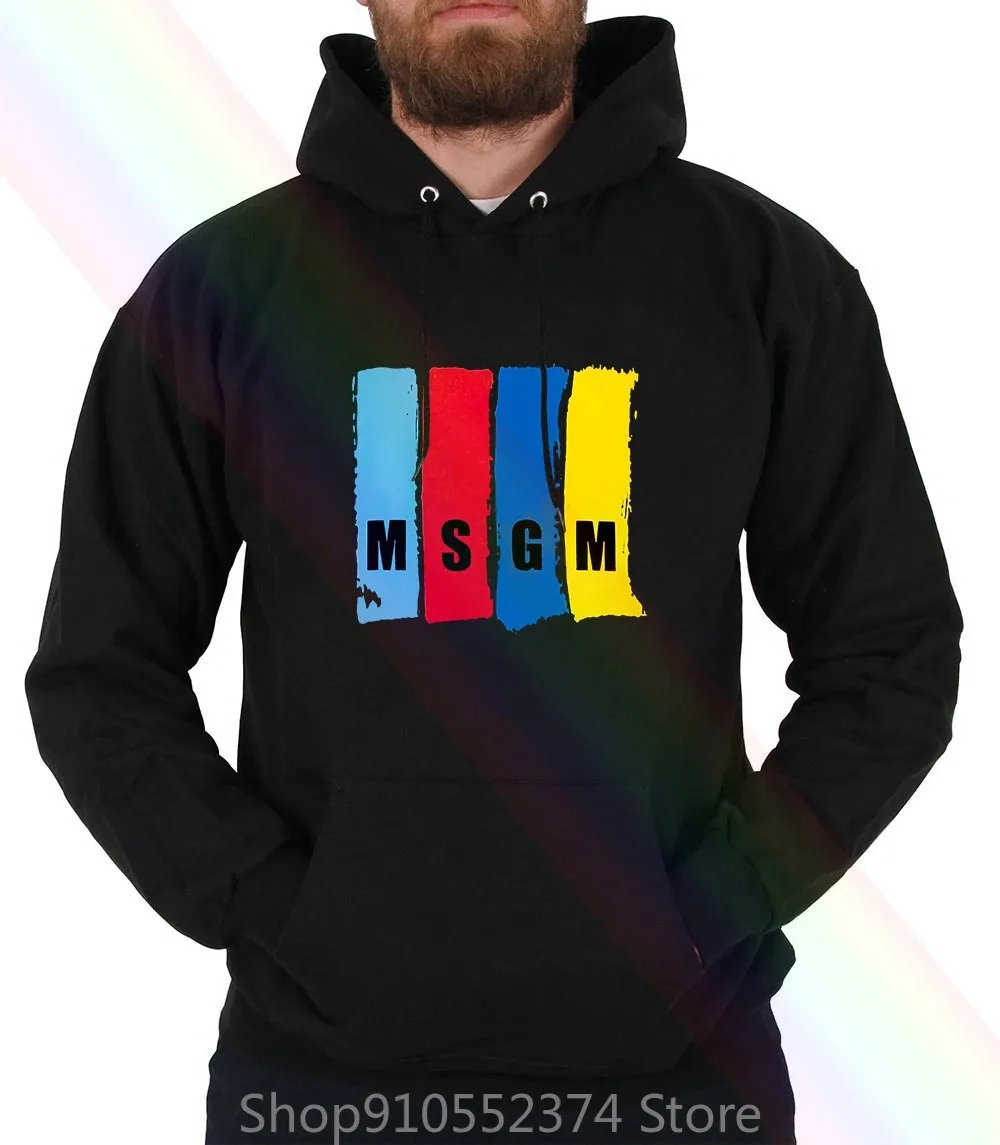 Мужская толстовка с капюшоном свитшоты классический красочный Графический Msgm