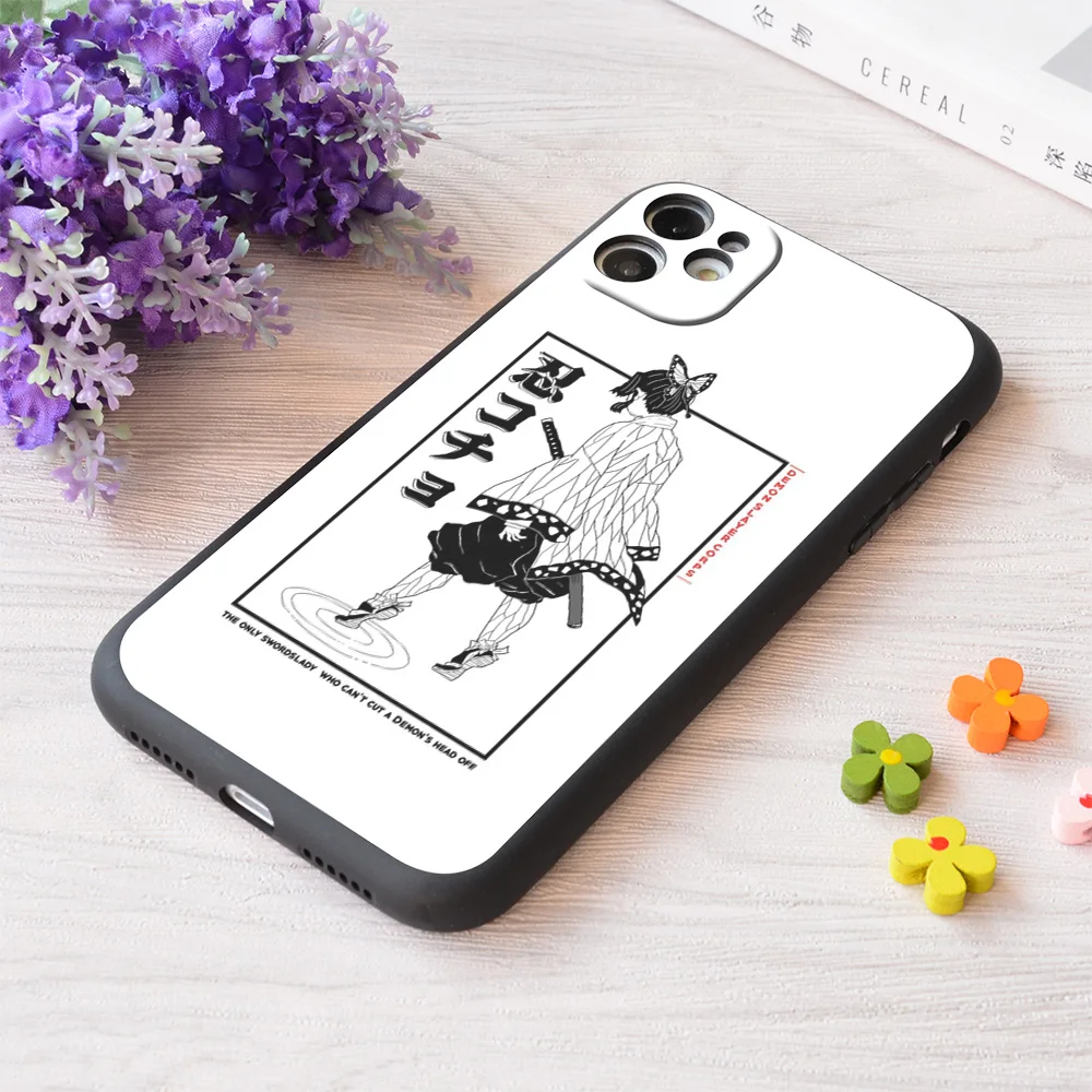 

For iPhone Shinobu Kimetsu No Yaiba Print Soft Matt Apple Case