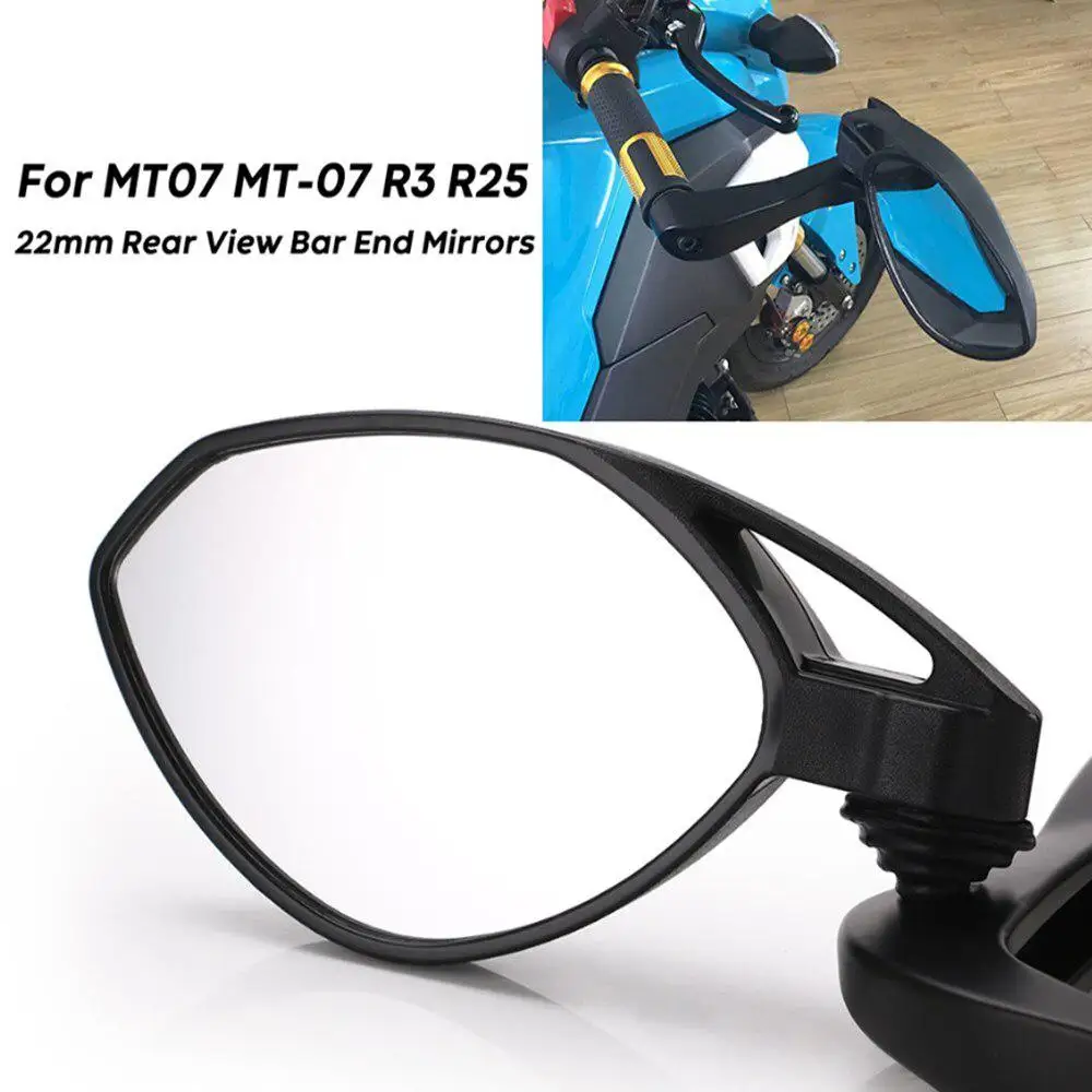 

7/8" 22mm Motorcycle Rear View Mirrors Handguard Protection Brake Clutch Lever Handle Bar End Side Mirror For Yamaha MT07 R3 R25