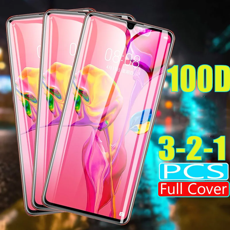 100D полное защитное закаленное стекло для huawei P30 Lite P20 mate 20 Pro Honor 8X9X20 защитная
