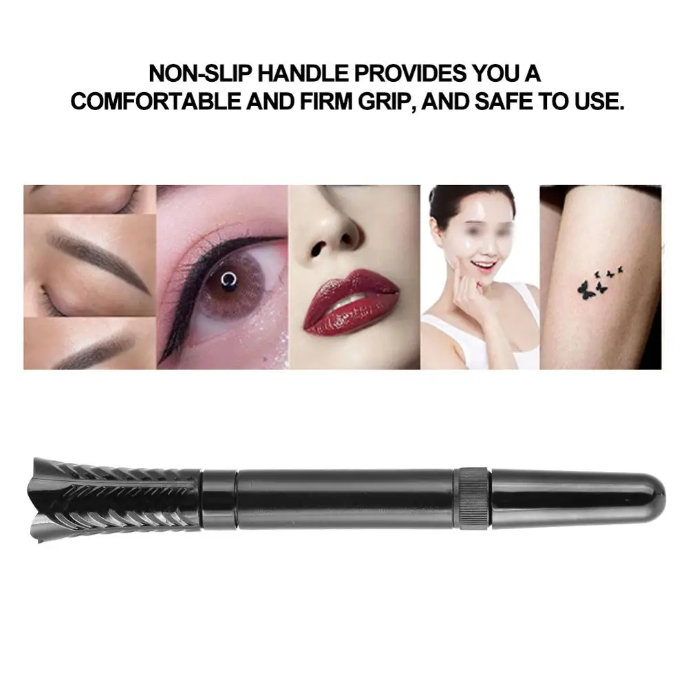 Chocolate Color Manual Tattoo Pen Lining Shader Microblading Tattoos Fog Eyeliner Lip Permanent Makeup Tools with Needles Roller | Красота и