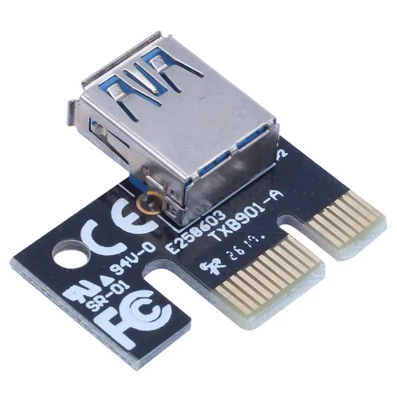 Правый интерфейс PCIe PCI-E PCI Express Riser Card 1x к 16x USB 3 0 кабель для передачи данных с SATA 15
