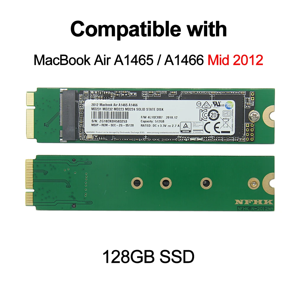 128 Гб SSD твердотельный накопитель совместим с Mid2012 MacBook Air A1465 A1466 MAC HD 128G жесткий