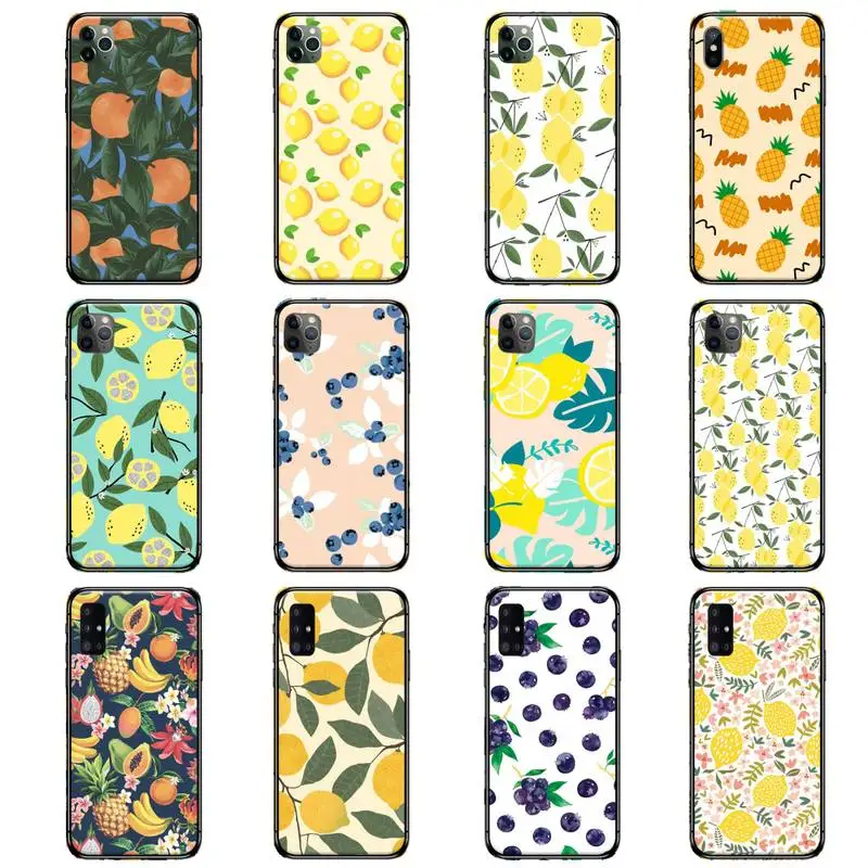 

Summer green leaves fruit Phone Case for iPhone Samsung Note S A 6 7 8 9 10 20 51 11 12 Pro XS MAX S Plus X XR Ultra