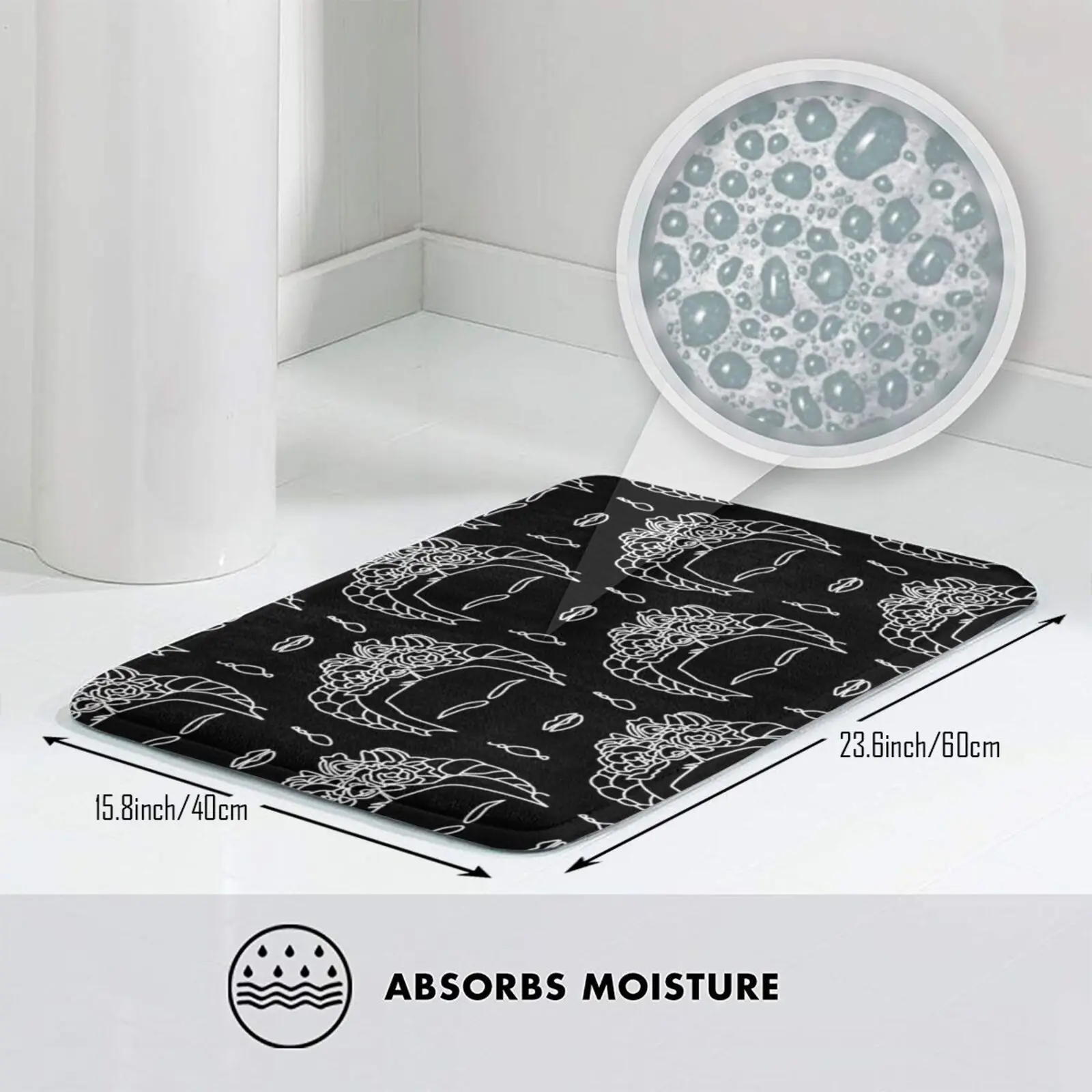 -Белый коврик для входной двери ванной крошечные сердца сердцебиение сердечный