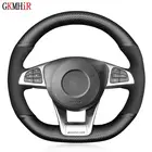 Прошитая вручную черная замша из углеродного волокна Чехлы рулевого колеса автомобиля для Mercedes-Benz A 45 C E S 43 63 CLA AMG CLS SLC GLA GLE GLS