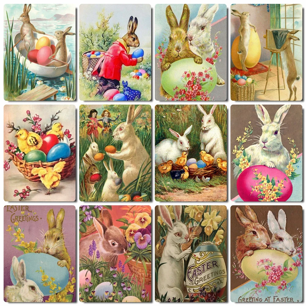 

HUACAN DIY Frame Oil Painting By Numbers Rabbit Animal Acrylic On Canvas Wall Art Picture By Numbers Children's Room Decor