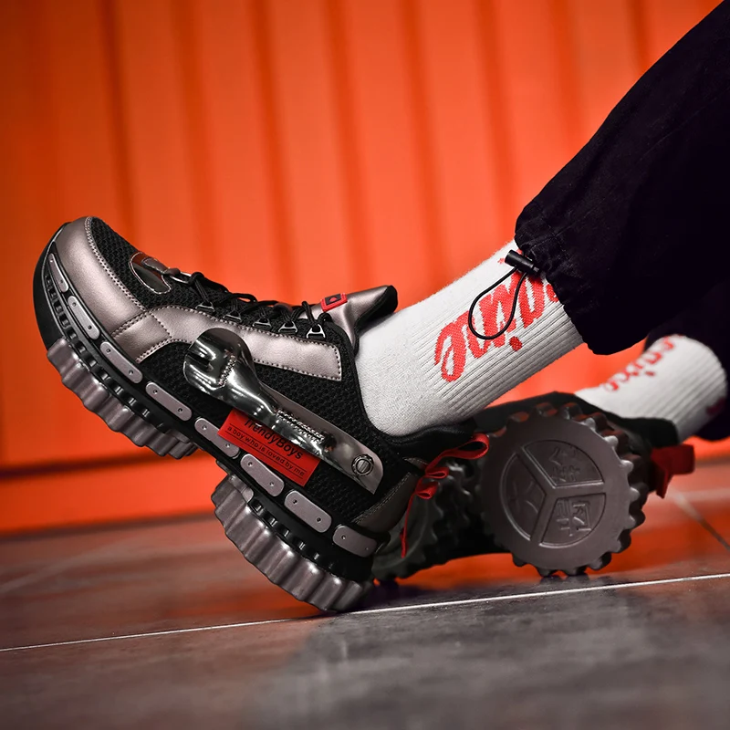 Мужские кроссовки BomKinta в стиле хип-хоп с нескользящей подошвой визуально