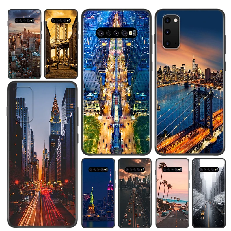 

New York City Times Square For Samsung Galaxy S21 S20 FE Ultra S10 S10E Lite 5G S9 S8 S7 S6 Edge Plus Phone Case