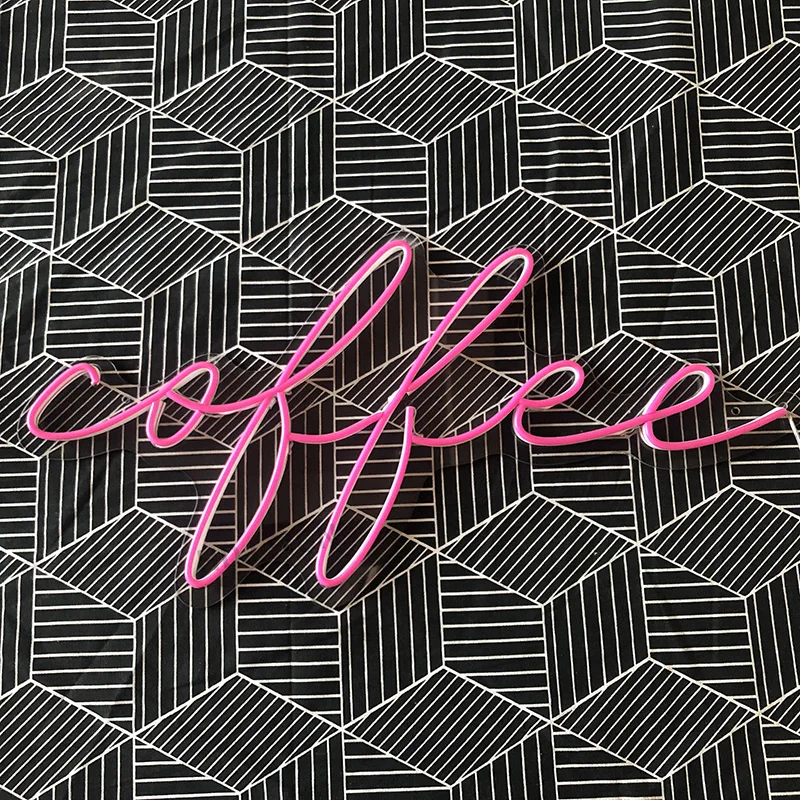 

HDJSign led neon sign coffee for room phrase Transparen acrylic flex warm light Custom home wall hanging decor