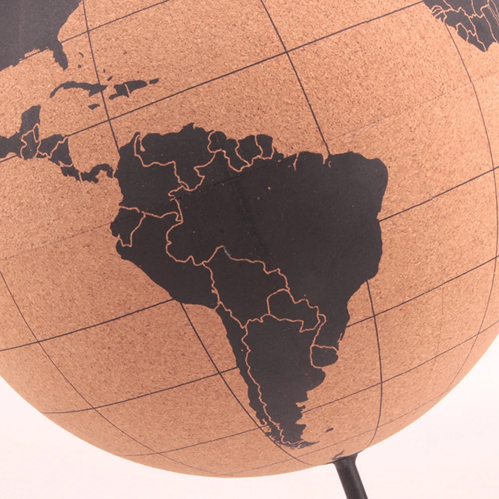 

Cork Wood Rotating Globe Maps Toy Balls Home Office Decoration World Map Geography Map Globes Educational Toys