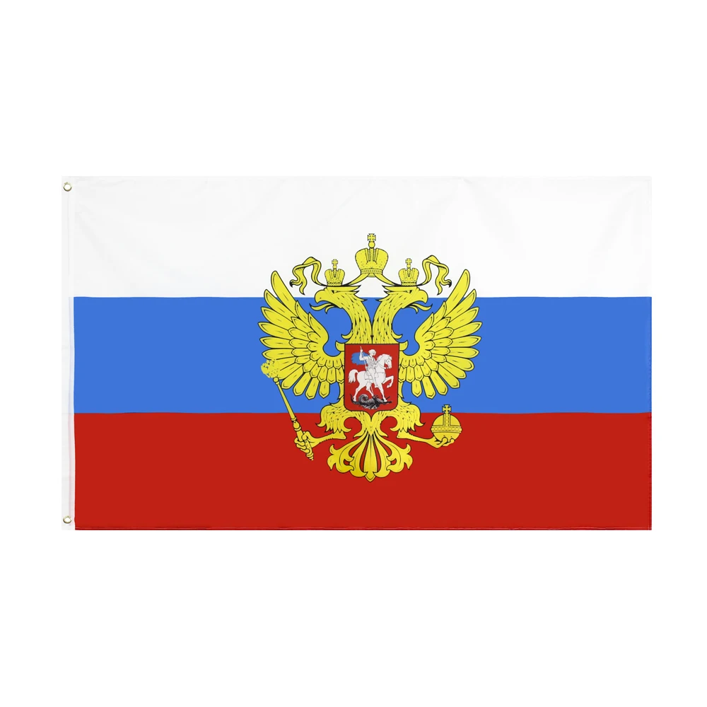

WN 90X150cm Forward Russian National Emblem Bilateral Eagle Russia Flag