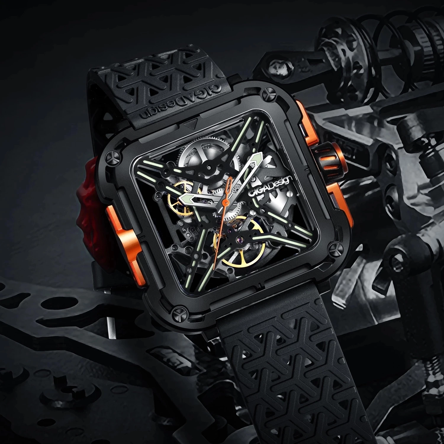 

CIGA Design X Series Gorilla Stainless Steel Hollow Watch Automatic Mechanical Unique Wristwatch With Silicone And Nylon Strap