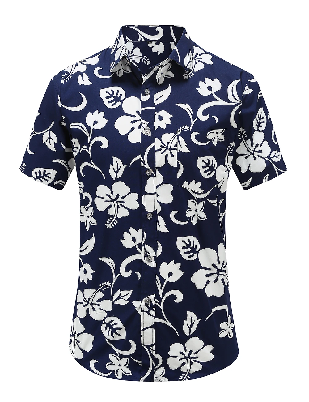 Мужская повседневная приталенная рубашка Dioufond хлопковая гавайская с короткими