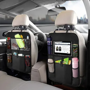 1pcs 2pcs car seat back organizer 5 storage pockets with touch screen tablet holder protector for kids children car accessories free global shipping