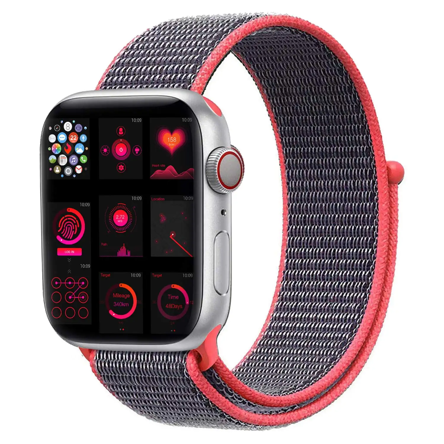 Ремешок для наручных часов Apple Watch Series 5 4 40 мм 44 браслет нейлоновый Браслет спортивный бесшовный ремешок для iwatch серии 3/2/1 38 мм 42 мм аксессуары - Цвет ремешка: red