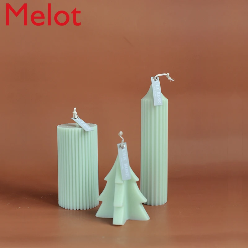 Высококлассный твердый Цвет геометрический Morandi ручной модельная свеча дым