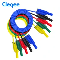 cleqee p1050 1 4mm banana plug test lead soft silicone cable safe stackable male plug 1m wire 14awg 1000v10a