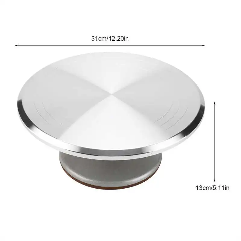 

12inch Aluminum Cake Turntable Rotating Revolving Decorating Stand Pastry Baking Decor Kitchen Cake Tool